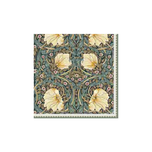 Papírszalvéta 33x33cm, 20db-os, William Morris Black – Easy Life-Nuova