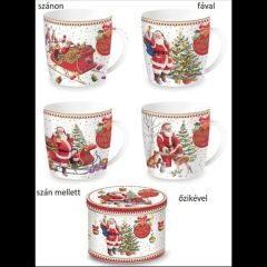 Porcelánbögre 350ml, fémdobozban, Christmas Memories