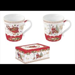   Porcelán bögreszett 2db-os, 340ml, dobozban, Cristmas Memories