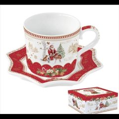 Porceláncsésze + alj 250ml, dobozban, Christmas Memories