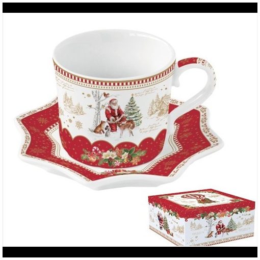 Porceláncsésze + alj 250ml, dobozban, Christmas Memories