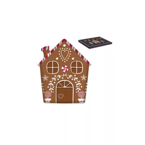 Porcelántál 21x25,5cm, dobozban, Gingerbread – Easy Life-Nuova