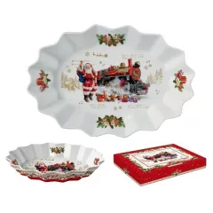   Porcelán ováltálca 30x20,5x5cm, dobozban, Christmas Memories