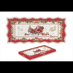 Porcelántálca 40x18cm, dobozban, Christmas Memories