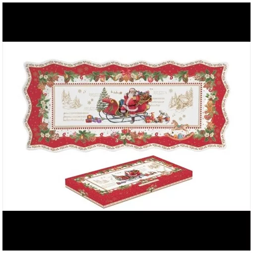 Porcelántálca 40x18cm, dobozban, Christmas Memories