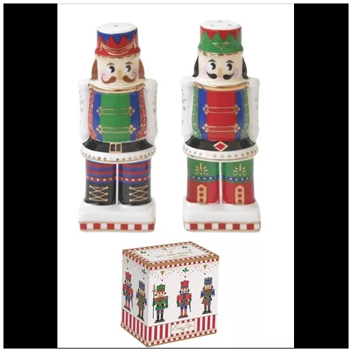 Porcelán só-borsszóró szett, 9cm, dobozban, Nutckracker