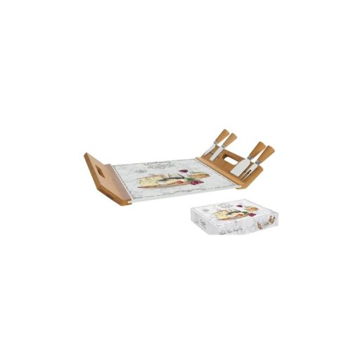Sajtvágókészlet üveglapos, 44x28cm, Les Fromages – Easy Life-Nuova
