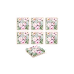   Parafa poháralátét 6db-os 10,5x10,5cm, Roses in Bloom – Easy Life-Nuova