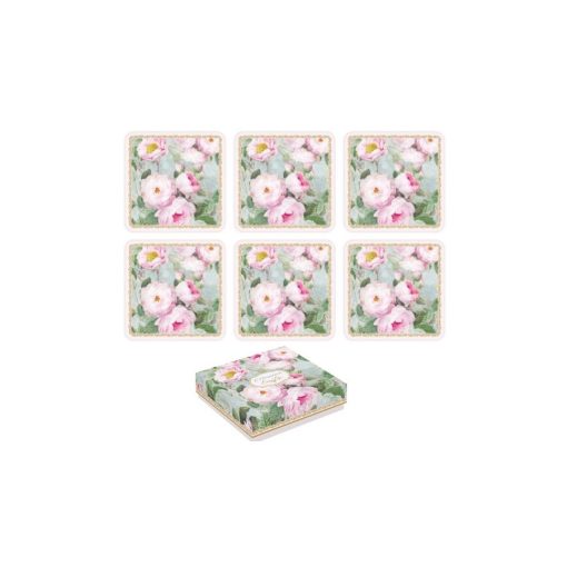 Parafa poháralátét 6db-os 10,5x10,5cm, Roses in Bloom – Easy Life-Nuova