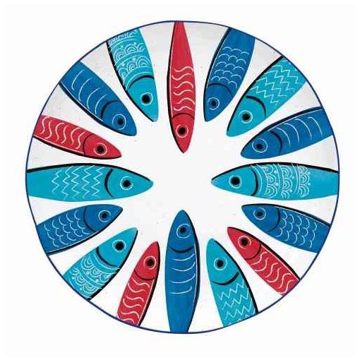 Porcelán desszerttányér 21cm, Sardine's Party