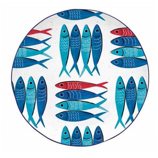 Porcelán desszerttányér 21cm, Sardine's Party
