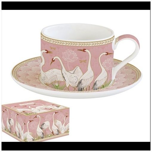 Porcelán teáscsésze + alj 240ml, dobozban, Dancing Herons