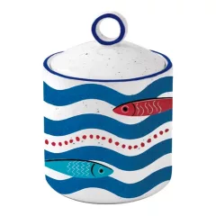 Porcelán konyhai tároló 9x13cm, Sardine's Party