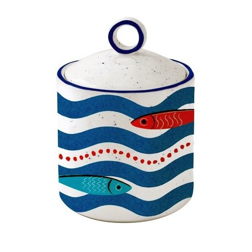Porcelán konyhai tároló 9x13cm, Sardine's Party