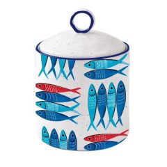 Porcelán konyhai tároló 10,5x15,5cm, Sardine's Party