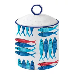 Porcelán konyhai tároló 10,5x15,5cm, Sardine's Party