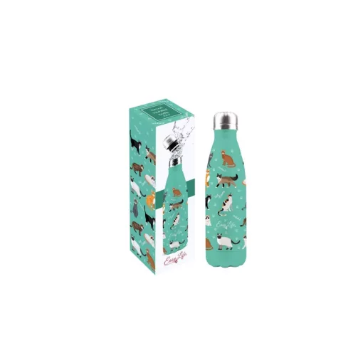 Duplafalú rozsdamentes acél hőtartó útipalack 500ml, The Cats – Easy Life-Nuova