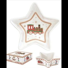 Porcelán csillagtál 15x5cm, dobozban, Polar Express