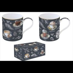 Porcelán bögreszett 2db-os, 350ml, dobozban, Barista