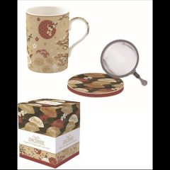   Porcelán szűrősbögre tetővel,350ml, dobozban, Kimono, Atmosphere