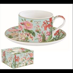 Porceláncsésze+alj 240ml, dobozban, Botanic Garden