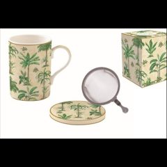 Porcelán szűrősbögre tetővel,350ml, dobozban, Oasis
