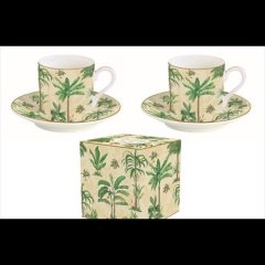   Porcelán eszpresszócsésze+alj 75ml,2 személyes, dobozban, Oasi