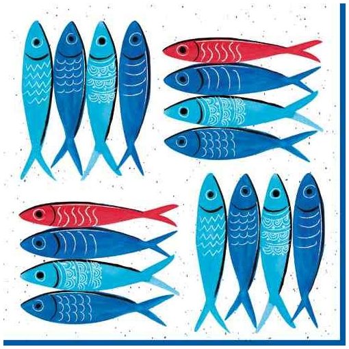 Papírszalvéta 33x33cm, Sardine's Party, 20 db-os