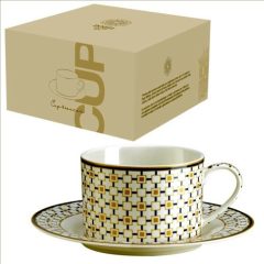   Pozzi Milano Porcelán teáscsésze+alj 220ml dobozban, Charles