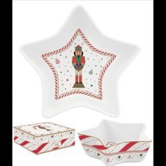 Porcelán csillagtál 15x5cm, dobozban, Nutcracker Twist