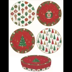   Porcelán desszerttányérszett 4db-os,19cm dobozban, Jingle Bells