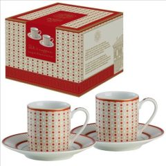   Pozzi Milano Porcelán eszpresszócsésze+alj 80ml, 2 személyes, dobozban, Imperial