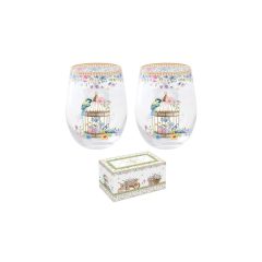   Üvegpohár 500ml, 2db-os szett, dobozban, Spring Bloom – Easy Life-Nuova