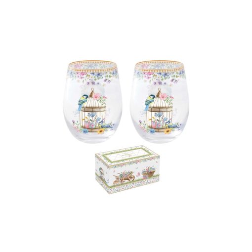 Üvegpohár 500ml, 2db-os szett, dobozban, Spring Bloom – Easy Life-Nuova