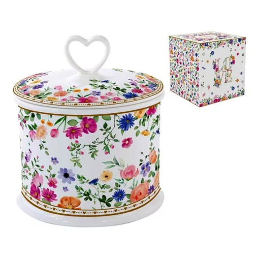 Porcelán konyhai tároló 14x16cm, dobozban, Mon Amour – Easy Life-Nuova