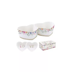   Porcelán dupla szívtálka 20x9,5cm, dobozban, Mon Amour – Easy Life-Nuova