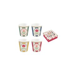   Porcelán eszpresszópohár 4 személyes, 100ml, dobozban, Flowery – Easy Life-Nuova