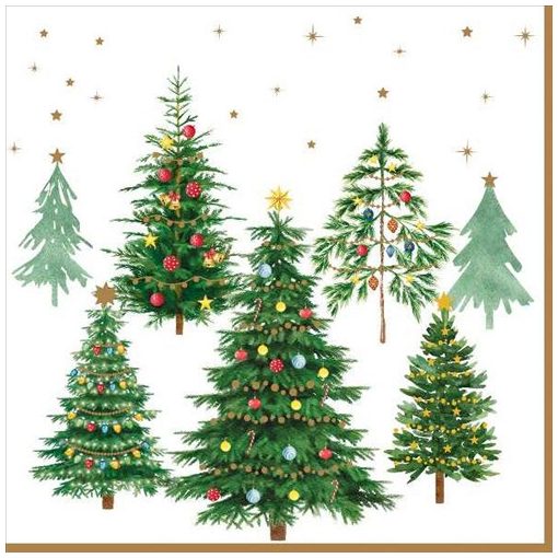 Papírszalvéta 33x33cm, 20db-os, Festive Trees