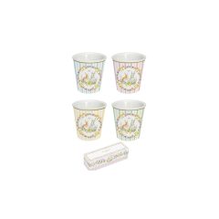   Porcelán eszpresszópohár 100ml, 4 személyes, dobozban, Happy Easter – Easy Life-Nuova