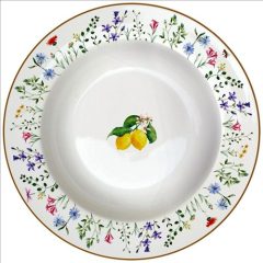   Easy Life-Nuova Porcelán mélytányér 21,5cm, Fleurs et Citrons