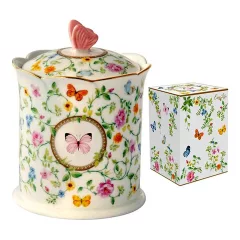   Porcelán konyhai tároló 11x14cm, dobozban, Dancing Butterflies – Easy Life-Nuova