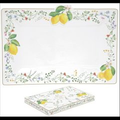   Easy Life-Nuova Porcelántálca 36x24cm, dobozban, Fleurs et Citrons