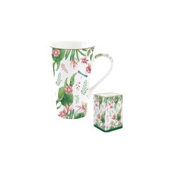   Porcelánbögre 600ml, dobozban, Botanic Chic – Easy Life-Nuova