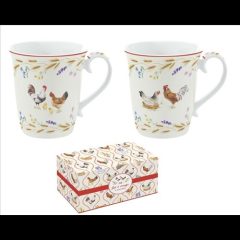   Easy Life-Nuova Porcelán bögreszett 2db-os, 275ml, dobozban, Country Life