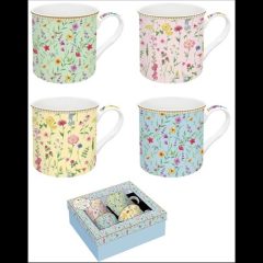   Easy Life-Nuova Porcelán bögreszett 4 db-os, 300ml, dobozban, Atmosphere, Meadow Flowers