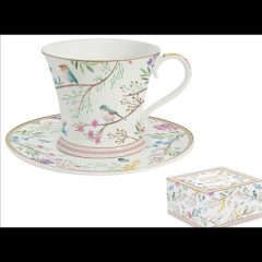   Easy Life-Nuova Porceláncsésze+alj 200ml, dobozban, Birds Melody