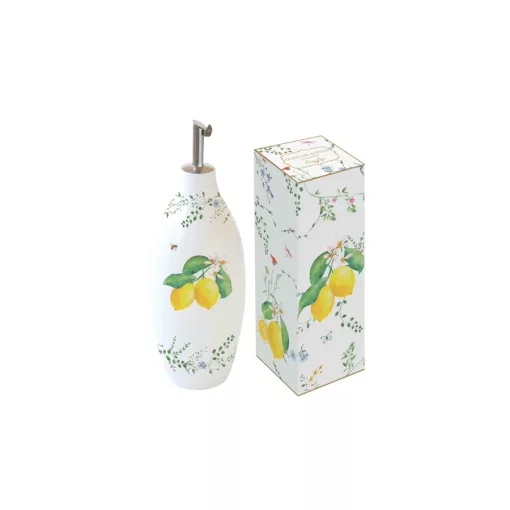 Porcelán olajkiöntő 300ml, dobozban, Fleurs et Citrons – Easy Life-Nuova