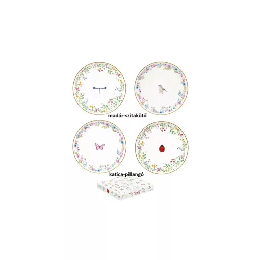 Porcelán desszerttányérszett 2 db-os, 16cm, dobozban, Fancy Garden – Easy Life-Nuova