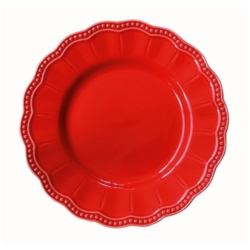 Porcelán desszerttányér 21cm, Elite red