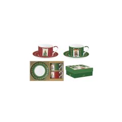   Porceláncsésze+alj 240ml, 2 személyes, dobozban, Coffee Mania, Festive Avenue – Easy Life-Nuova